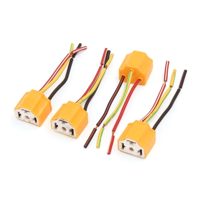 para Coche Amarillo Conector de Faro H4 Socket Toma de Bombilla Luz