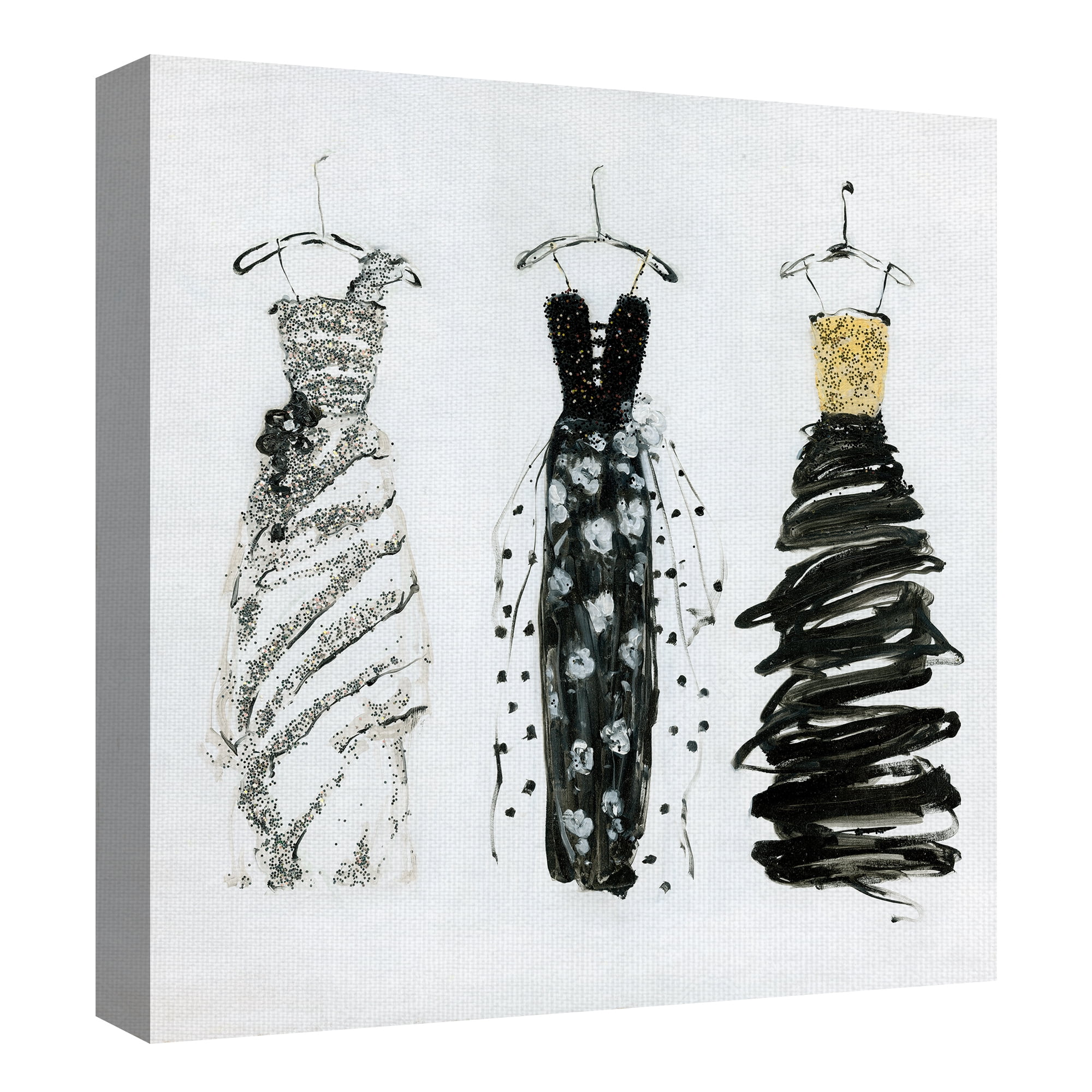 Fine Art Canvas Bling Night Out II Dresses by Sally Swatland