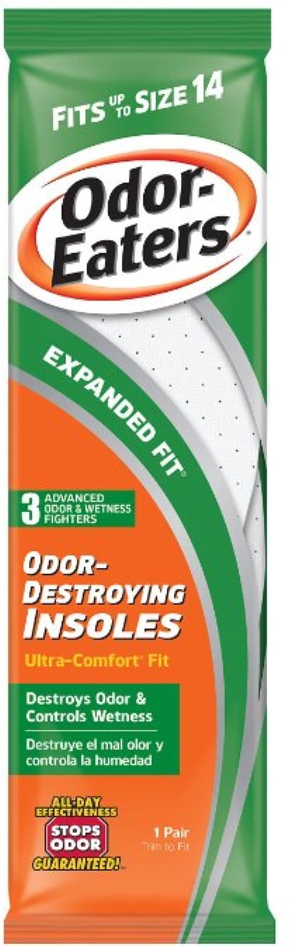 3 Pack Odor-Eaters Odor Destroying Ultra Comfort Insoles, Fits Up to Size 14, Trim to Size - 1 pr