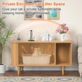 thumbnail image 5 of Winkalon Cat Litter Box Enclosure with Sliding Tambour Door, 37.4" Hidden Litter Box Furniture, Wood Cat Litter Box Cabinet for Living Room, Oak, 5 of 9