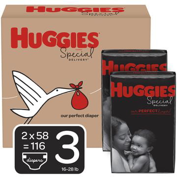HUGGIES Special Delivery Baby Diapers, Hypoallergenic, Size 3, 116