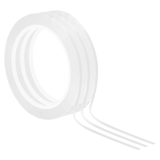 Uxcell Cinta para pizarra blanca de 1/8" x 72 yardas, paquete de 3, cinta delgada para borrado en seco blanca