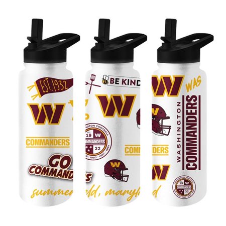 Logo Brands 632-S34QB-63 34 oz Washington Commanders Native Quencher Bottle
