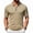 Khaki, variant on Men'S Textured Knit Half Zip Collared Short Sleeve Polo Shirt Retro Casual Tops For Summer Daily Wear And Golf Sports,Black,XXXL