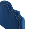 thumbnail image 3 of Headboard, Nailhead, Twin Size, Blue Navy, Velvet, Modern Contemporary, Mid Century Bedroom Master Guest Suite Room, 3 of 9