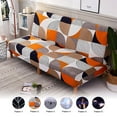 thumbnail image 1 of CHOK 2024 Folding Sofa Bed Cover Solid Color Futon Armless Slipcover Polyester Elastic Fabric All-Inclusive Cover, 1 of 6
