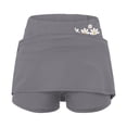 thumbnail image 3 of FASHOFT Tennis Skirts For Women Mid Rise Two Piece Sports Skort With Pockets Elastic For Outdoor Activities And Daily Wear Womens Athletic Skirt Grey, 3 of 3