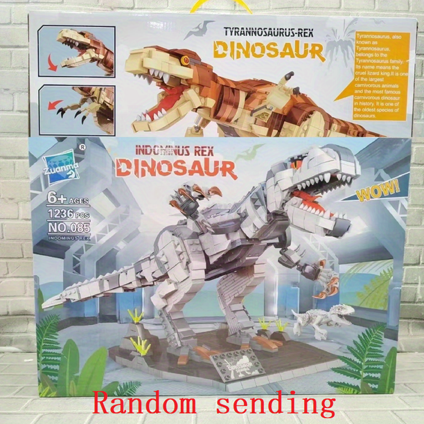 Dinosaur Series Tyrannosaurus Rex Tyrannosaurus Rex Assembled Building Blocks Educational Children's Toys Over 1000 Particles