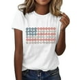 thumbnail image 3 of KALE 4th of July Short Sleeve Shirts for Women American Flag Patriotic 2D Independence Day Print Casual Sports T Shirt Y2K Clothes White M, 3 of 7