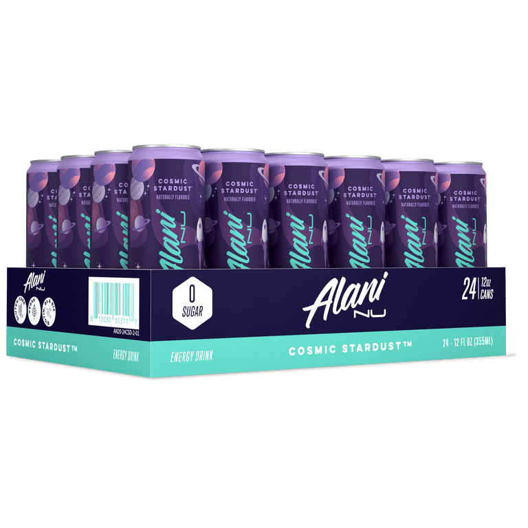 Alani Nu Sugar Free Energy Drink, Cosmic Stardust, 12 fl oz, 24