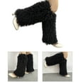 thumbnail image 2 of Women Vintage Furry Leg Warmer Winter Warm Solid Color Fuzzy Plush Boots Shoes Cuffs Cover Socks Streetwear, 2 of 8