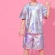 thumbnail image 5 of Conjuntos de blusas y camisas de manga corta y cuello redondo para niños Conjunto de dos piezas de blusas de manga corta y cuello redondo estampadas para niños Poliéster para niños, 5 of 5