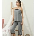 thumbnail image 2 of Doublju Women's Sleeveless Lace Top Capri Pajama 2 Pcs Set (Plus Size Available), 2 of 2
