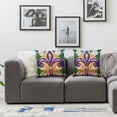 thumbnail image 3 of Nawypu Mardi Gras Lumbar Pillow Covers Masquerade Mask Fleur De Lis Couch Pillow Cases Yellow Purple Green Throw Pillows Happy Mardi Gras Holiday Party Decor For Sofa Home Decorations 2pc, 3 of 6