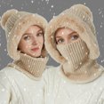 thumbnail image 2 of CNKOO Warm Wool-Lined Winter Hat Windproof  Ear Protection  Hooded Neck Cover for Cold Weather Cycling, 2 of 5