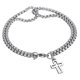 thumbnail image 1 of Pulsera cruzada de acero inoxidable para hombre, pulsera de cuerda de doble capa, pulsera decorativa, 1 of 8