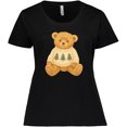 thumbnail image 3 of Inktastic Vintage Teddy Bear in Sweater with Christmas Trees Women's Plus Size T-Shirt, 3 of 5