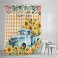thumbnail image 4 of Sunflowers Truck Shower Curtain, 48" x 72", Spring Rose Floral Leaf Yellow Plaid Waterproof Bathroom Curtain Washable Shower Curtain Set with 12 Hooks, 4 of 9