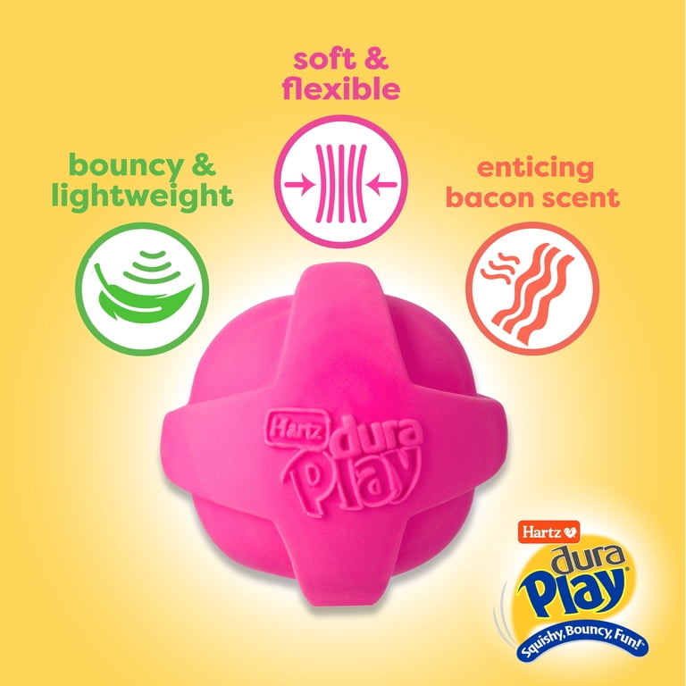 Hartz, Dura Play Small Ball Dog Toy, Latex, 1ct with Bacon Scent
