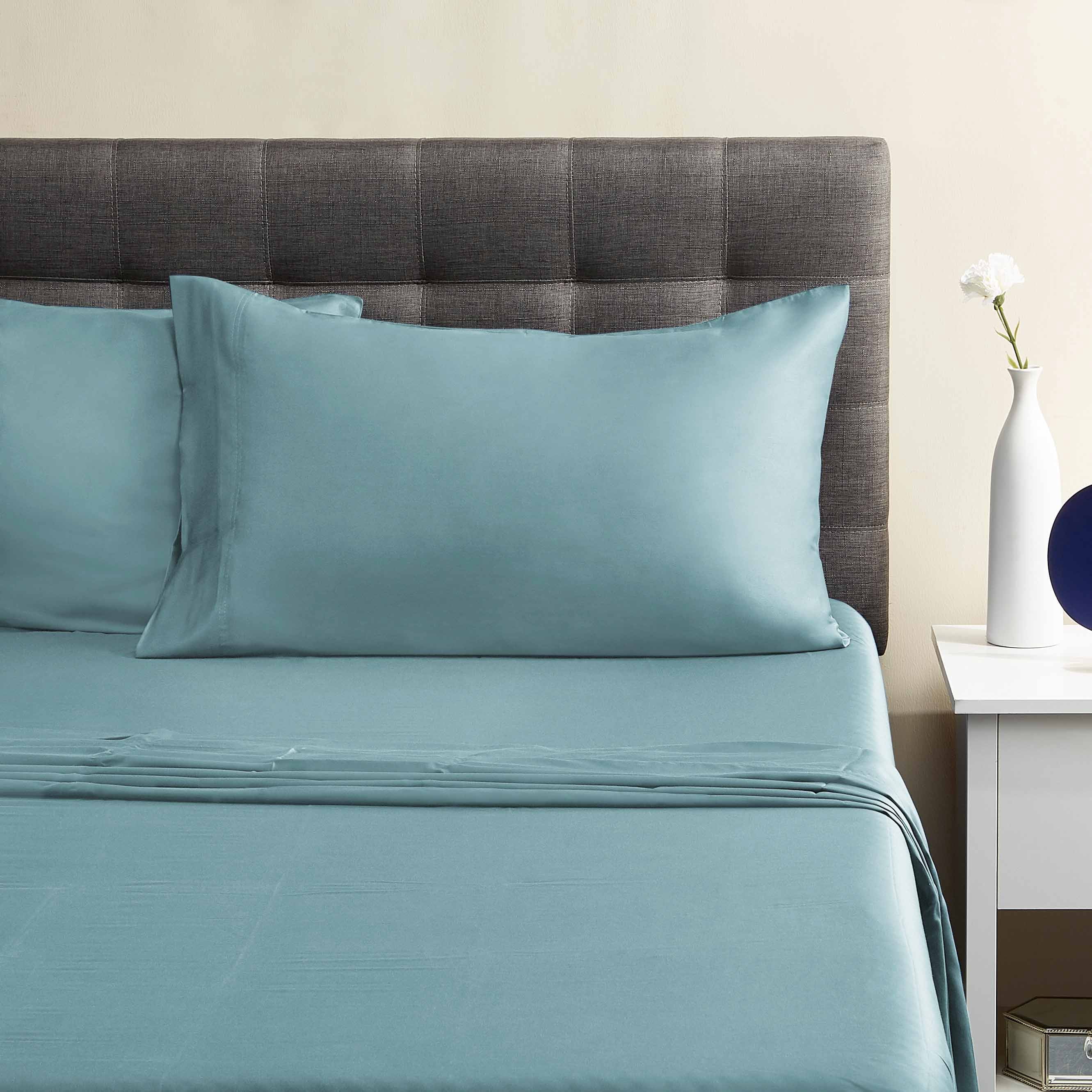 Better Homes & Gardens 300 Thread Count 100% Cotton Wrinkle Resistant Sheet Set, King Teal Haze