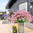 thumbnail image 5 of 6 Bundles Artificial Flowers Outdoor UV Resistant Silk Flowers No Fade Fake Outside Flowers Plastic Greenery Faux Shrubs Garden Porch Window Box Home Decoration (Pink), 5 of 8