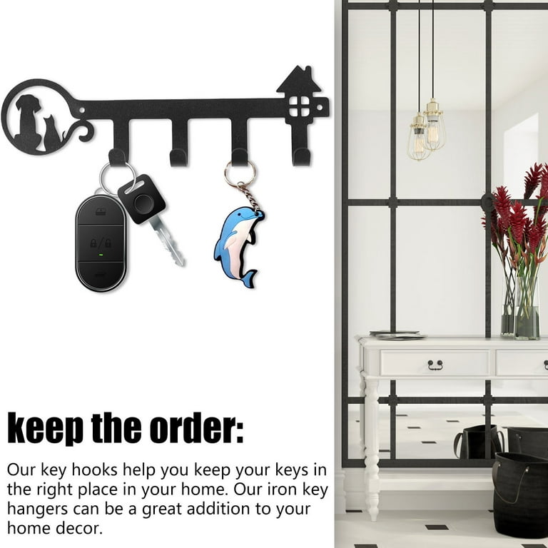 Rinktaru Decorative Metal Wall Hooks for Keys | 7 Hook Bike Wall Rack |  Hooks Rack/Holder for Kitchen Utensil | Wall Mounted Key Holder Key Rack  Key