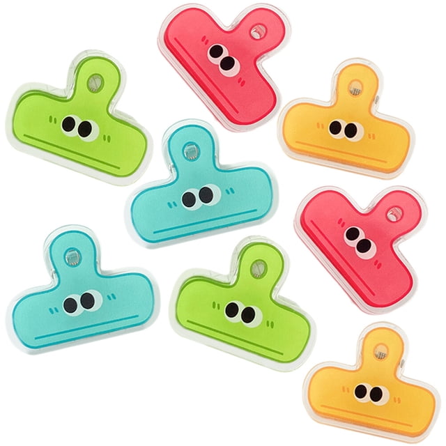 MasteelfCA 8pcs Plastic Paper Clips Binder Clips Creative Test Paper Clip File Clips Chips Bag Clips