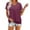 C537 Purple, variant on Womens Tops Crew Neck Short Sleeve Ruffle Solid Color Loose Summer T Shirts For Women Light Blue