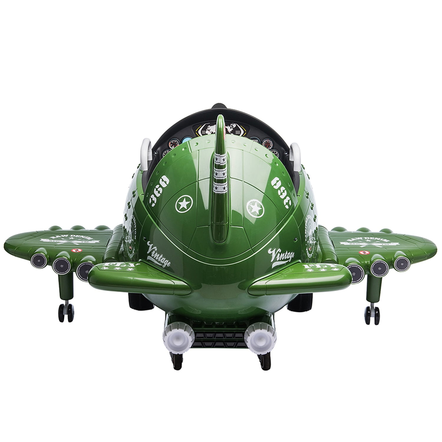 CIPACHO 12V Children's Electric Ride On Airplane, Car for Kids Vehicle with Bombing Sound, Joysticks Operation, FM Radio, Remote Control, Best Gift for Aged 3-8, Green CIPACHO 12V Children's Electric Ride On Airplane, Car for Kids Vehicle with Bombing Sound, Joysticks Operation, FM Radio, Remote Control, Best Gift for Aged 3-8, Green