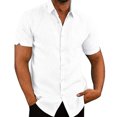 thumbnail image 1 of Camisa de hombre Minnieouse de Verano Botón abajo manga corta cuello abierto Poliéster XXXL, 1 of 5