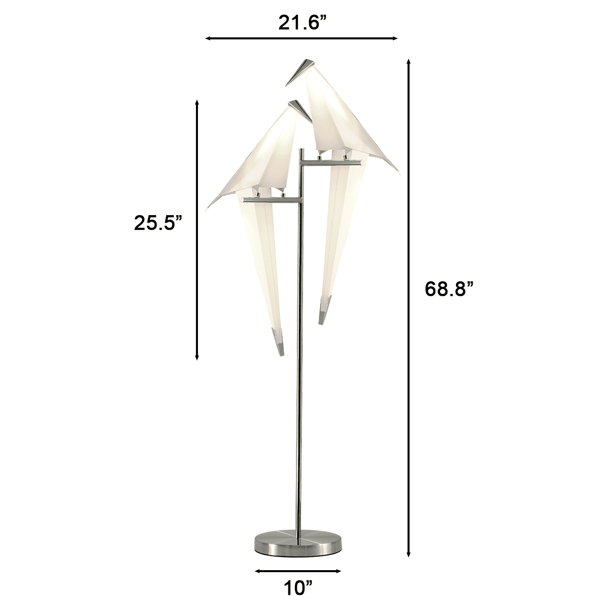 Fine Maker 1-Light Crane Lamp with White Plastic Shades for Bedroom