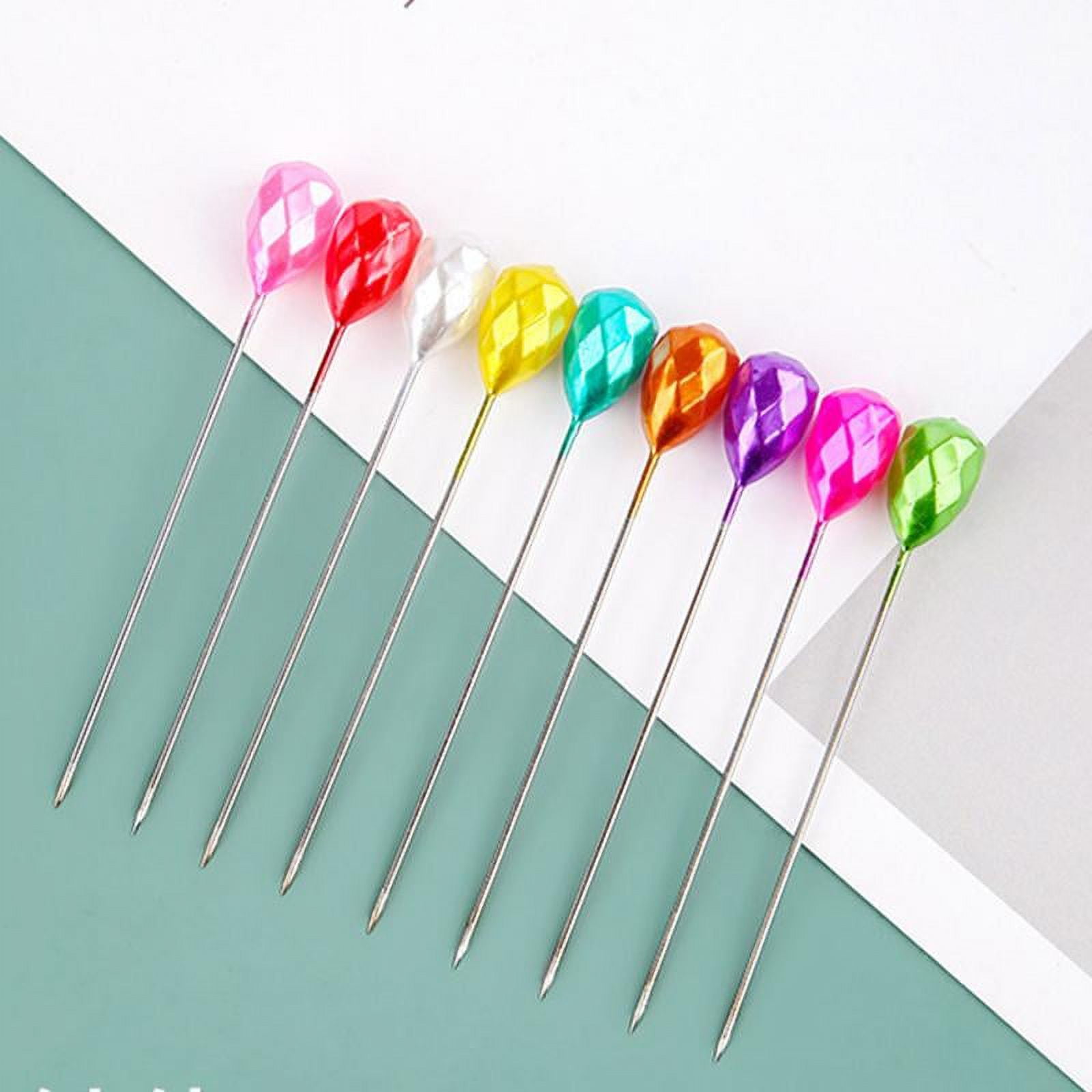  homeemoh 100 Pcs Sewing Pins Flat Head, 2.05 inch Flat Head Straight  Pins Straight Quilting Pins for Patchwork Embroidery DIY Crafts  Projects,Bear Head
