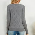 thumbnail image 5 of Womens' Fashion Sweaters Solid Color Long Sleeved Knitted Casual Dark Gray V Neck Fall/Winter Oversized Sweater S-2XL, 5 of 6