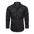 thumbnail image 3 of Bcfgryg Men's Solid Colour Autumn Long Sleeved Button Down Shirt Outdoor Casual Style Shirt Big and Tall Shirts Black M, 3 of 3