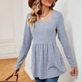 thumbnail image 4 of Timegard Long Sleeve Tops for Women Square Neck Ruched Blouse Fall Dressy Casual Comfy Tunic Tops, 4 of 5