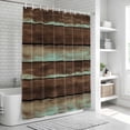 thumbnail image 6 of Brown Teal Wooden Bathroom Shower Curtains with 12 Hooks Polyester Waterproof Shower Curtain for Stalls and Bathtubs Vintage Farmhouse Retro Art Decorative Bathroom Privacy Curtain 36x78 Inches, 6 of 9