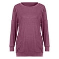thumbnail image 4 of Lenago Women's Long Sleeve Casual Sweatshirt Pullover Loose Tunic Shirts Blouse Tops O-Neck Solid With Pocket S-2XL, 4 of 7