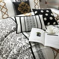 thumbnail image 3 of Nanshing Jamie 7 Piece Geometric Comforter Set, Black/Gold, Queen, 3 of 5
