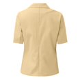 thumbnail image 2 of Casual Blazers fpr Women Short Sleeve Lapel Open Front Jackets with Pockets Solid Color Work Office Suit Jacket Button Fashion Minimalist Design Clothes for Daily & Work Beige L, 2 of 4