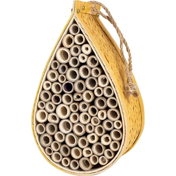 SunVara Wild Pollinator Mason Bee Habitat, Garden Bee House, Hanging Bee House