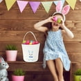thumbnail image 3 of Moocorvic Easter Basket Holiday Rabbit Bunny Printed Canvas Gift Carry Candy Bag, 3 of 4