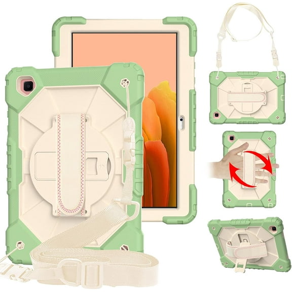 REQO Case for Samsung Galaxy Tab A7 10.4 Inch (SM-T509/T505/T500/T507/T505N):3-Layer Structure Portable Hybrid Shock-Proof Cover with Rotatable Hook&Loop Kickstand