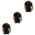 thumbnail image 3 of stanreset 1/2/3 Fête Randonnée Chemise Homme Simple Boutonnage Été Chemises à Manches Courtes Polyester Mode Cadeau d'Anniversaire Noir L 3 Pcs, 3 of 6