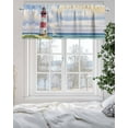 thumbnail image 5 of Rod Pocket Window Valances Watercolor Lighthouse Oil Painting Art Short Kitchen Curtains Ocean Beach Grass Window Treatment Drapes for Bedroom Bathroom Living Room 42x18In,1 Panel, 5 of 7