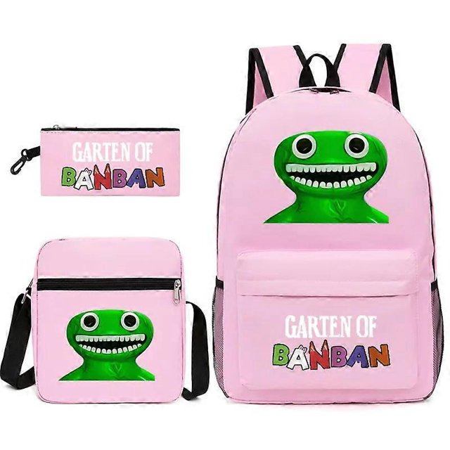 Three-piece Set Garten Of Banban Game Peripheral Two-dimensional Backpack Student Schoolbag Shoulder Bag Pencil Case