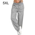 thumbnail image 3 of Qarigey Pantalones Pantalones deportivos sueltos Pierna recta Pantalones deportivos sueltos Pantalones de chándal casuales para mujer Prendas para la parte inferior del cuerpo gris claro 5XL Qarigey AP002164-08, 3 of 6