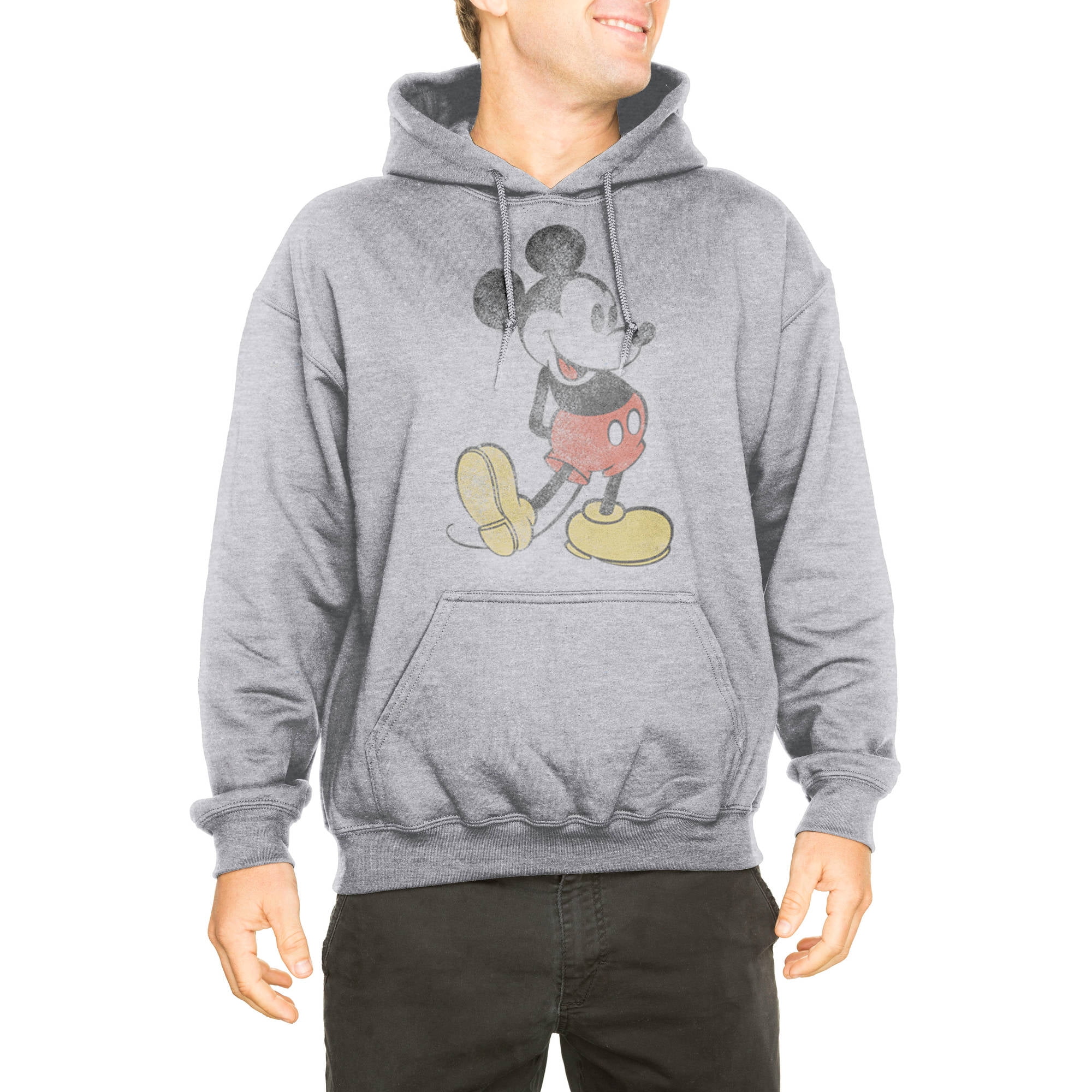 Disney - Men's Disney Signature Mickey Mouse Pullover Fleece Hoodie
