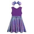 thumbnail image 5 of Disney vestido de princesa Ariel Rapunzel para niños, disfraces de Encanto de Frozen, fiesta de cumpleaños de verano para niñas, ropa informal para vacaciones, 5 of 5