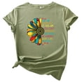 thumbnail image 1 of EGNMCR T-Shirts pour Femmes Femme Imprimé Soleil Fluide Manches Courtes Col Rond Hauts Amples Manches Courtes, 1 of 2
