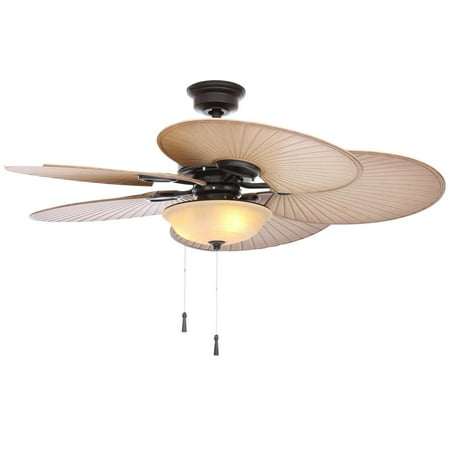 Hampton Bay Havana 48 In Led Natural Iron Ceiling Fan With Light